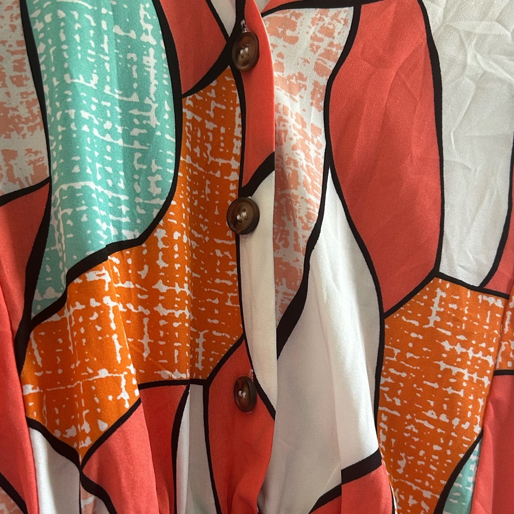 SHEIN Colorful Abstract Patterned Romper - Picture 4 of 4
